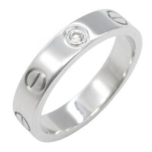 Cartier Mini Love Ring (1PD) in 18K White Gold with Diamonds, Silver or Clear...